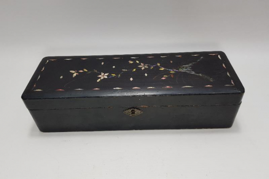 19. YÜZYIL SEDEF İŞÇİLİKLİ AHŞAP KUTU 