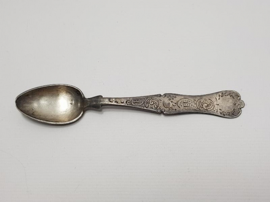 OSMANLI TUĞRALI, SAH DAMGALI VE ÇEŞNİLİ GÜMÜŞ TATLI KAŞIĞI 