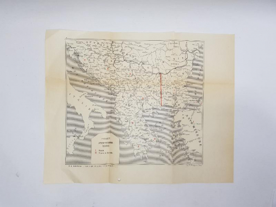 1808 TARİHLİ RUSYA VE FRANSA PAYLAŞIMLI BALKANLAR VE EGE HARİTASI 