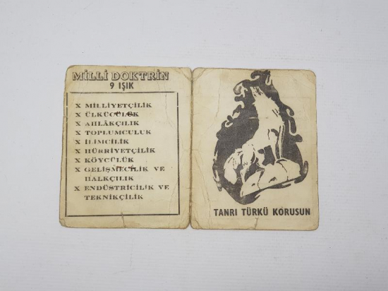 1970'LERDEN ÜLKÜCÜLERE AİT HÜVİYET KARTI 