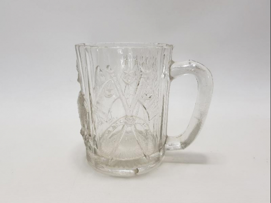 OSMANLI DÖNEMİ AY YILDIZLI BAYRAK VE ASLAN KABARTMA RESİMLİ BİRA BARDAĞI