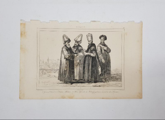 OSMANLI GRAVÜR: BÜYÜK VEZİR, KAYMAKAM, REİS EFENDİ VE KADI