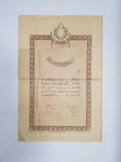 OSMANLICA İSTİKLAL MADALYASI BERATI