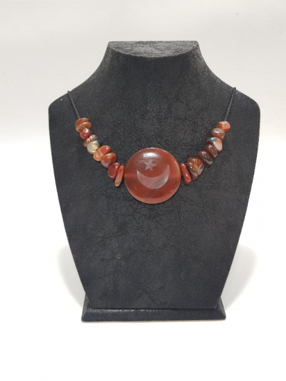 AY YILDIZLI AKİK TAŞLI KOLYE 