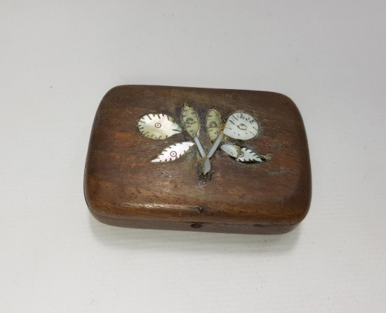 OSMANLI DÖNEMİ SEDEF KAKMA AHŞAP TÜTÜN TABAKASI 