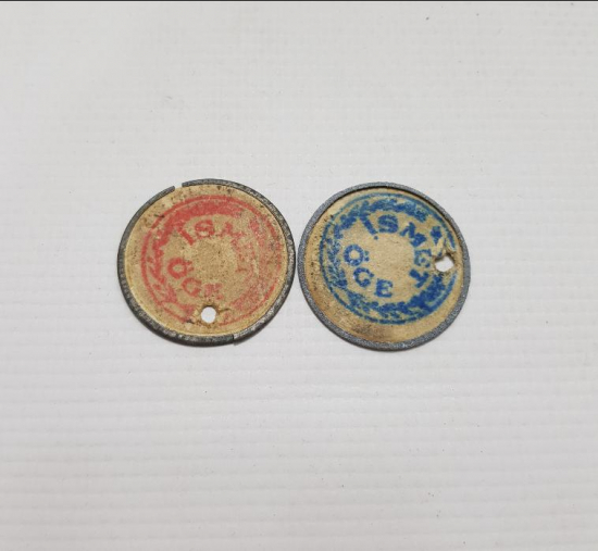 BİR ÇİFT NADİR JETON - İSMET ÖĞE 