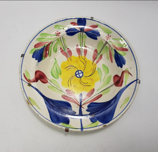 OSMANLI PAZARI ÇİÇEKLİ PORSELEN TABAK 