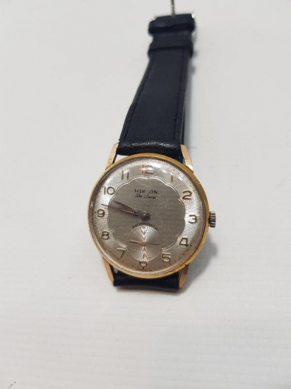 ALTIN KAPLAMA ANTİKA HISLON KOL SAATİ