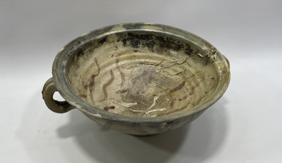 OSMANLI DÖNEMİ NADİR FORMDA ÇANAKKALE İŞİ BÜYÜK BOY DEVELİ  KASE