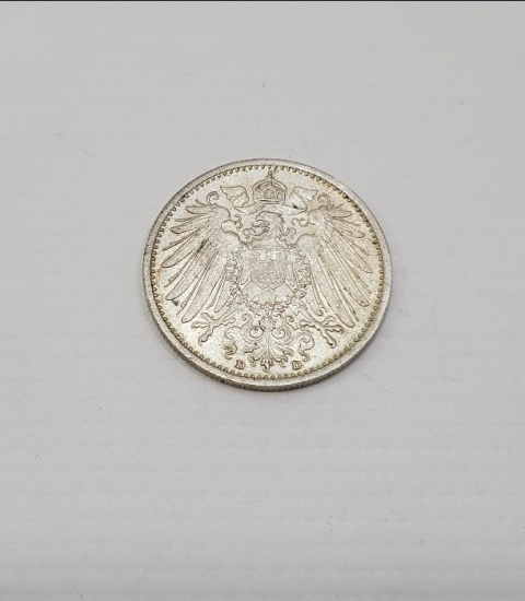 ALMANYA 1915 TARİHLİ NADİR GÜMÜŞ 1 MARK PARA