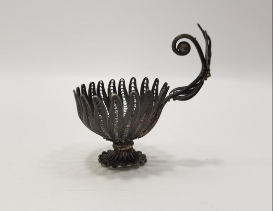 OSMANLI DÖNEMİ SARAY İŞİ TELKARİ GÜMÜŞ FİNCAN ZARFI