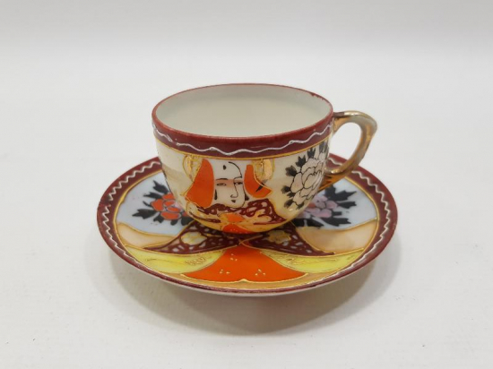 1900'LERDEN JAPON İMPARATORU RESİMLİ NADİR MİNELİ FİNCAN 