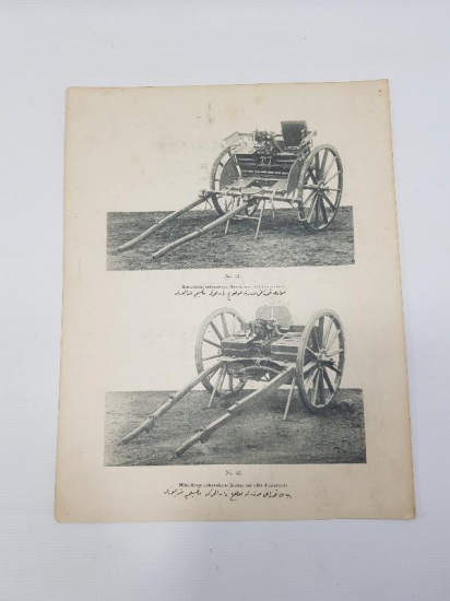 OSMANLICA VE FRANSIZCA YAZILI 1. DÜNYA SAVAŞI SİLAHLARI GRAVÜRÜ