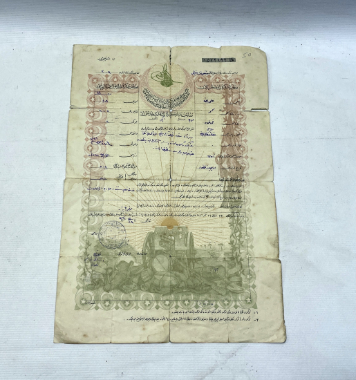 1. DÜNYA SAVAŞI DÖNEMİ ÇOK NADİR SEFERBERLİK KAĞIDI