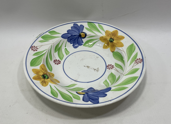 OSMANLI PAZARINA YAPILMIŞ EL BOYAMA PORSELEN TABAK