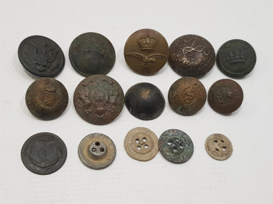 1. DÜNYA SAVAŞI DÖNEMİ 15 ADET ASKERİ DÜĞME