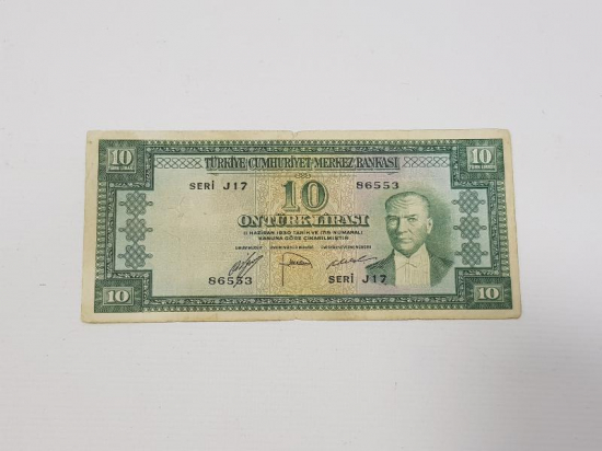 5. EMİSYON 10 LİRA NADİR KAĞIT PARA
