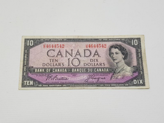 1954 KANADA 10 DOLAR KAĞIT PARA - 1954 CANADA 10 DOLLARS 
