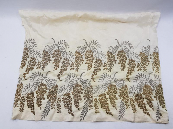 OSMANLI DÖNEMİ ALTIN VE GÜMÜŞ SIRMA İŞÇİLİKLİ İPEK YASTIK YÜZÜ