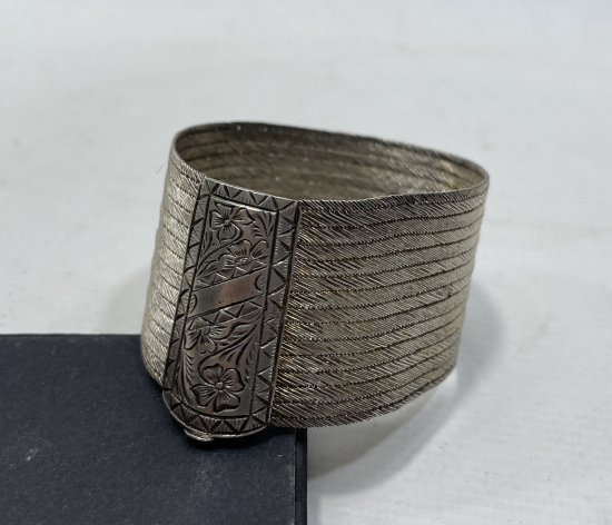 TRABZON İŞİ HASIR ÖRME ÖZEL YAPIM GÜMÜŞ BİLEZİK