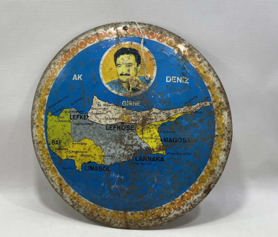 KIBRIS ADASININ TAMAMININ TÜRK TOPRAĞI GÖRÜLDÜĞÜ NADİR PANO