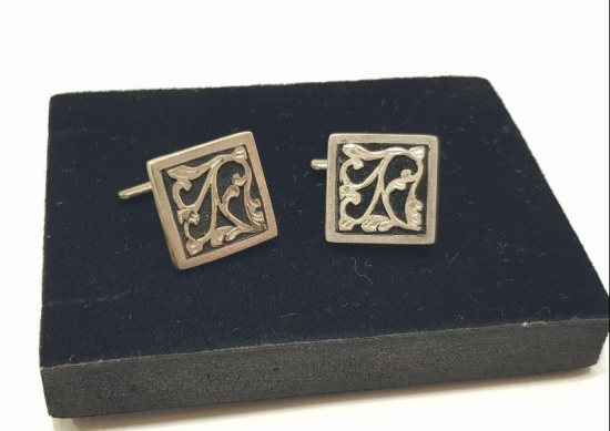 OLTU TAŞLI GÜMÜŞ KOL DÜĞMELERİ 