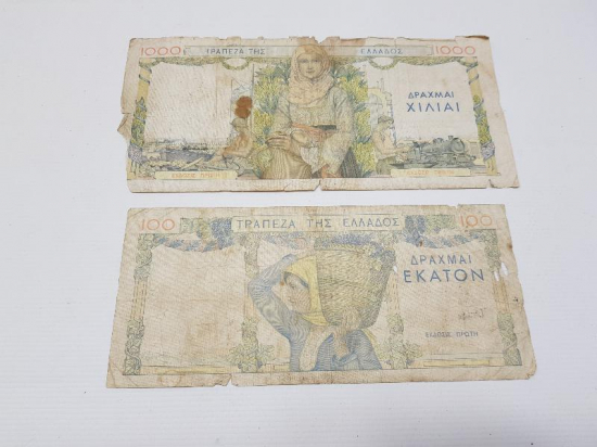 1935 YUNANİSTAN 100 VE 1000 DİRAHMİ