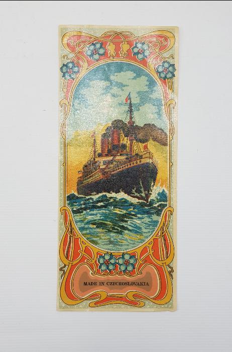 GEMİ RESİMLİ OSMANLI FES ETİKETİ