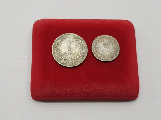 1948 TARİHLİ GÜMÜŞ 50 KURUŞ VE 1 LİRA