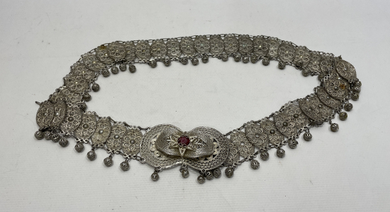 GÜMÜŞ KAPLAMA ANTİKA GELİN KEMERİ