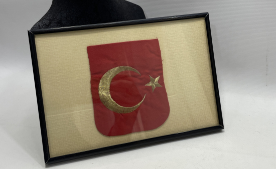 GÜMÜŞ ÜZERİ ALTIN VERMEYLİ AY YILDIZLI ASKERİ PEÇ