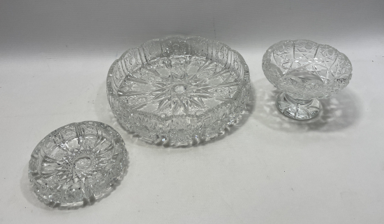 KRİSTAL KESME ANTİKA CAM OBJE LOTU