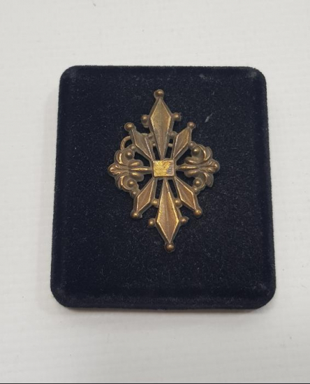 ART NOUVEAU ALTIN KAPLAMA BROŞ 