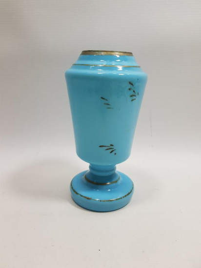 OSMANLI DÖNEMİ MAVİ RENKLİ OPAL VAZO 