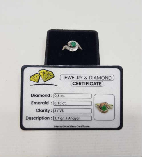 ZÜMRÜT TAŞLI PIRLANTA YÜZÜK