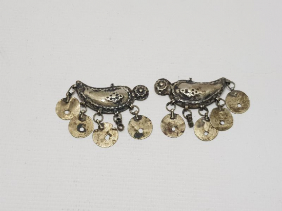 OSMANLI DÖNEMİ GÜMÜŞ BİR ÇİFT FES SÜSÜ 