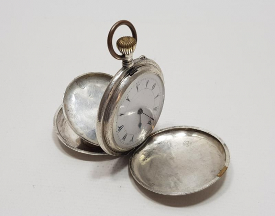 OSMANLI KADRANLI KAFKAS İŞİ GÜMÜŞ CEP SAATİ