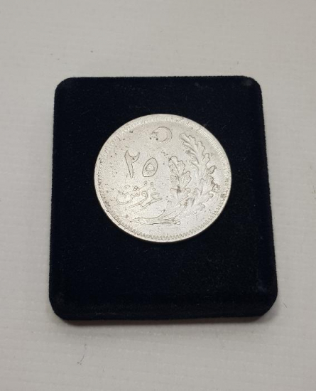 CUMHURİYETİMİZİN İLK PARALARINDAN OSMANLICA YAZILI NADİR 25 KURUŞ