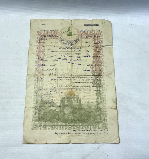 1. DÜNYA SAVAŞI DÖNEMİ ÇOK NADİR SEFERBERLİK KAĞIDI