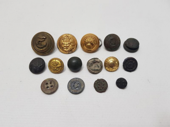 1. DÜNYA SAVAŞI DÖNEMİ 15 ADET ASKERİ DÜĞME