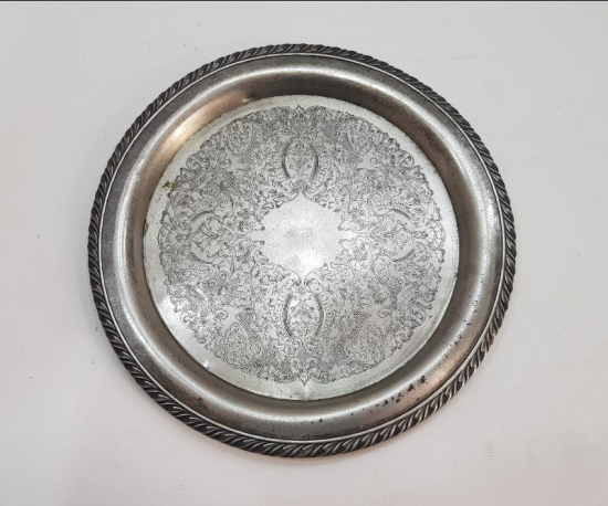 ANTİKA GÜMÜŞ KAPLAMA TEPSİ 