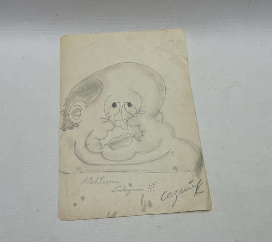 SANATÇI İMZALI EL ÇİZİMİ KARİKATÜR