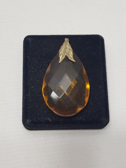 ANTİKA DAMLA KEHRİBAR KOLYE UCU