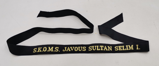 1. DÜNYA SAVAŞI'NA GİRMEMİZE SEBEP OLAN YAVUZ SULTAN SELİM ZIRHLISINA AİT GEMİCİ ŞAPKA KURDELASI