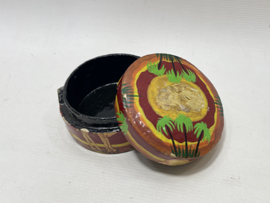 EL BOYAMA ANTİKA PAPİER MACHE TESPİH KUTUSU