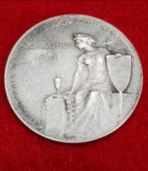 1919 TARİHLİ GÜMÜŞ JİMNASTİK MADALYASI 