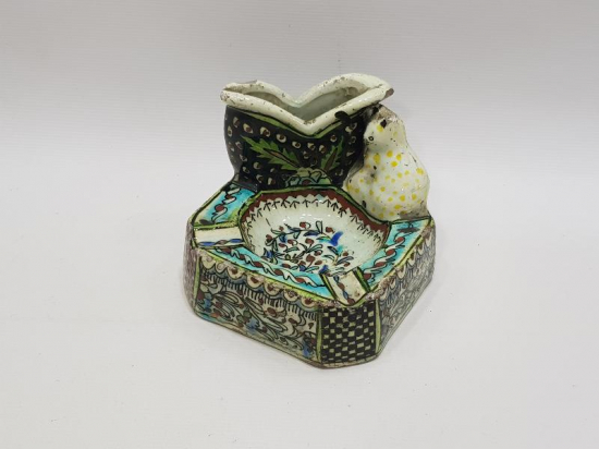 ANTİKA KÜTAHYA İŞİ KÜL TABLASI & KALEMLİK