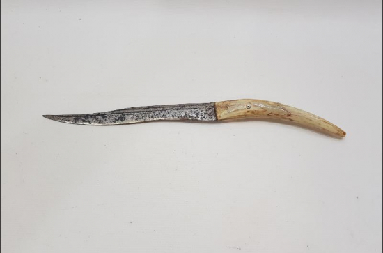 OSMANLI DÖNEMİ GEYİK BOYNUZU SAPLI SALDIRMA BIÇAK