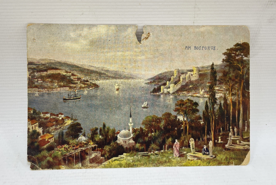 İSTANBUL BOĞAZI GÖRSELLİ OSMANLI DÖNEMİ KARTPOSTAL