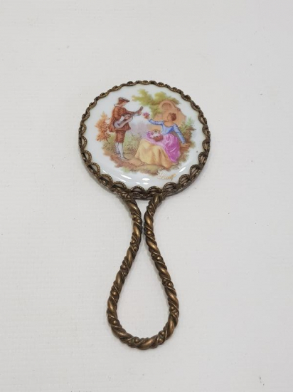 ANTİKA LIMOGES PORSELEN EL AYNASI